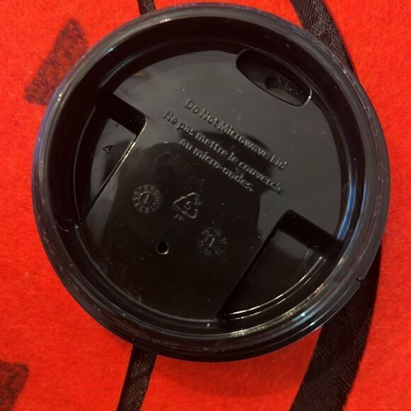 NWT Starbucks 2013 16oz turquoise w/orange pumpkins travel mug w/black slide top - Picture 8 of 9